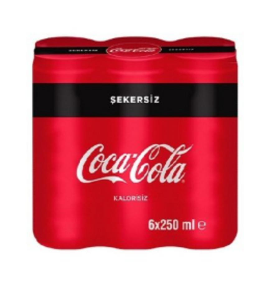 COCA COLA ŞEKERSİZ 6*250 ML KUTU